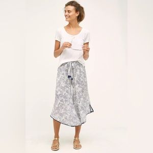 Anthropologie Pommed Beach Pants Fish Print Flowy Lightweight Comfy Size Large